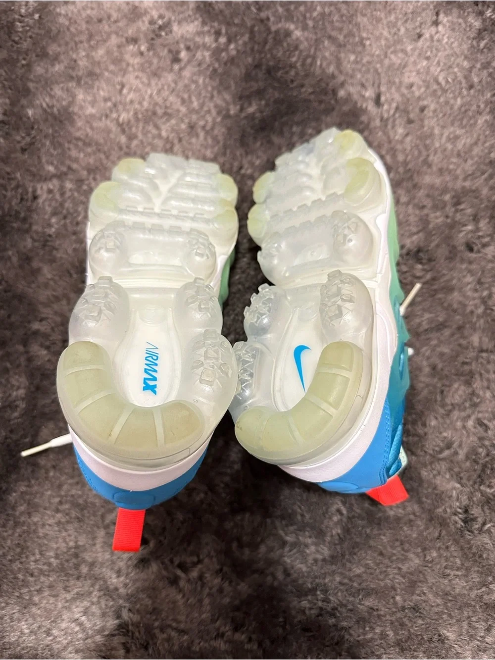 Nike Mint Foam Laser Blue Yellow Air Vapormax Plus Sneaker Sz 8.5 Streetwear
